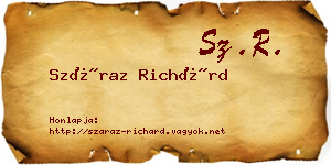 Száraz Richárd névjegykártya