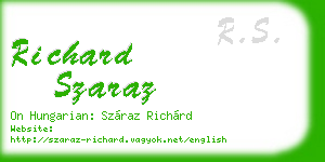 richard szaraz business card