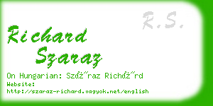 richard szaraz business card